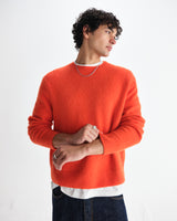 wax london men's Wilde - Orange Fluffy Wool Crewneck