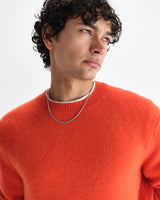 wax london men's Wilde - Orange Fluffy Wool Crewneck