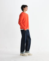 wax london men's Wilde - Orange Fluffy Wool Crewneck