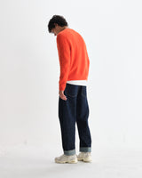 wax london men's Wilde - Orange Fluffy Wool Crewneck