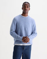 wax london men's Wilde - Pale Blue Fluffy Wool Crewneck