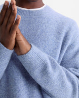 wax london men's Wilde - Pale Blue Fluffy Wool Crewneck