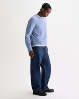 wax london men's Wilde - Pale Blue Fluffy Wool Crewneck