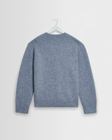 wax london men's Wilde - Pale Blue Fluffy Wool Crewneck