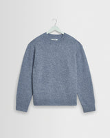 wax london men's Wilde - Pale Blue Fluffy Wool Crewneck