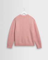 wax london men's Wilde - Pale Pink Fluffy Wool Crewneck