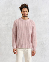 wax london men's Wilde - Pink Heavyweight Knit Jumper