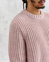 wax london men's Wilde - Pink Heavyweight Knit Jumper