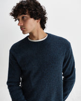 wax london men's Wilde - Teal Fluffy Wool Crewneck