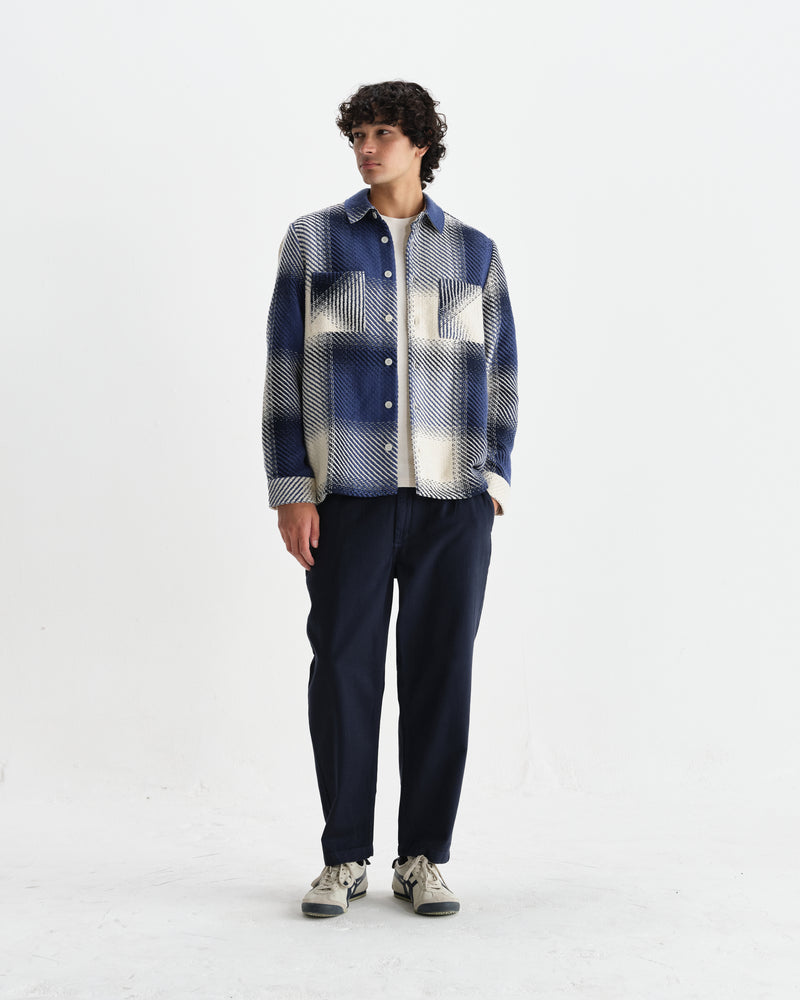 Whiting - Blue And Ecru Shadow Check Overshirt