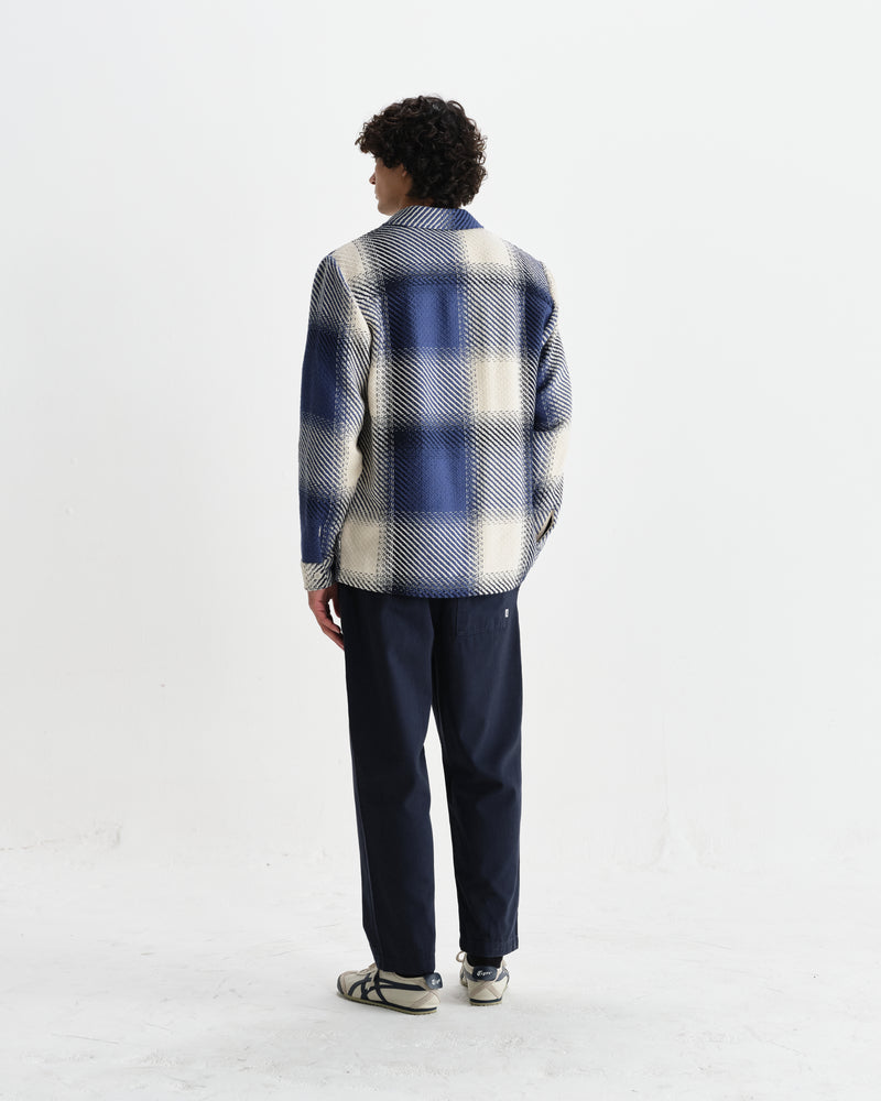 Whiting - Blue And Ecru Shadow Check Overshirt