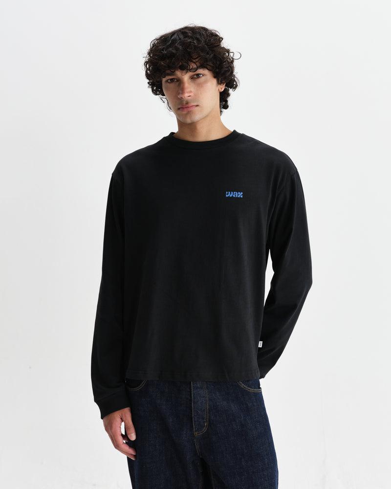 Hayden - Black And Blue 90s Doodle Graphic Cotton T-Shirt