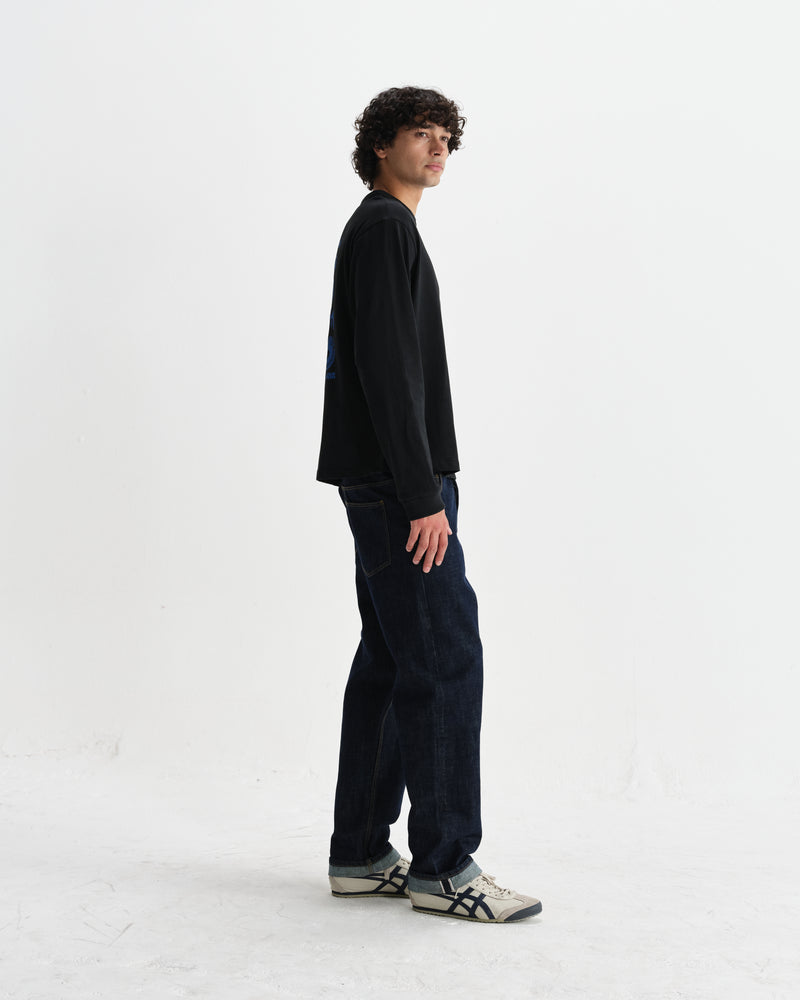 Hayden - Black And Blue 90s Doodle Graphic Cotton T-Shirt