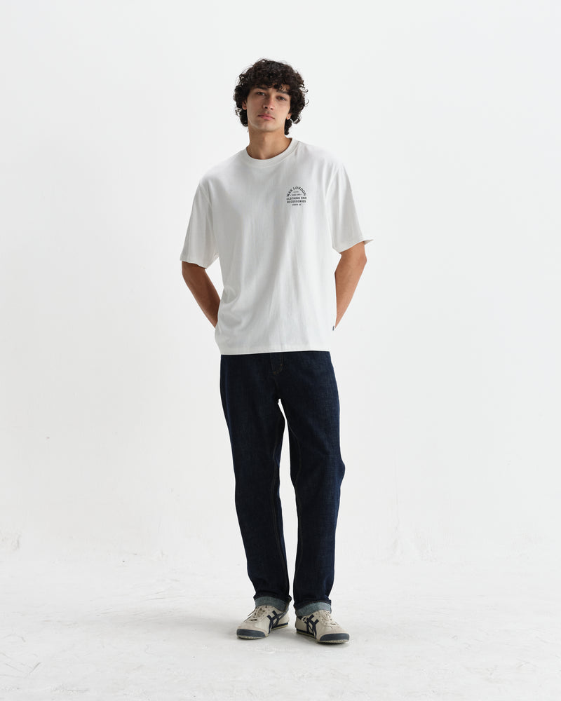 Milton - Off White Stacked Text Graphic Organic Cotton T-Shirt