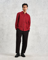 Shelly - Burgundy Seersucker Corduroy Shirt