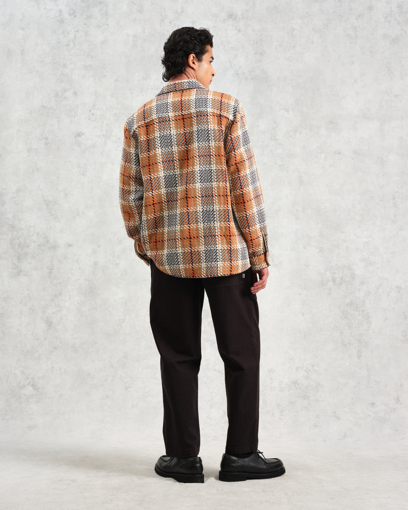 Whiting - Caramel And Ecru Giles Check Overshirt