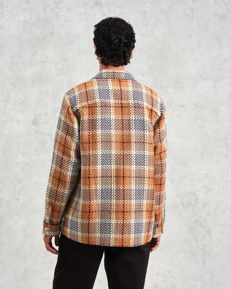 Whiting - Caramel And Ecru Giles Check Overshirt