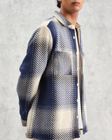 Whiting - Blue And Ecru Shadow Check Overshirt