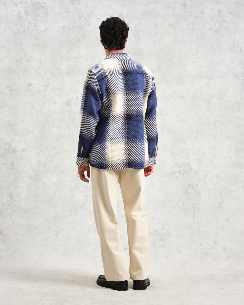 Whiting - Blue And Ecru Shadow Check Overshirt