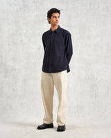 Shelly - Navy Seersucker Corduroy Shirt