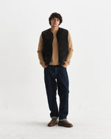 wax london men's Paragon - Black And Brown Reversible Paisley Borg Gilet