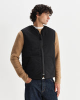 wax london men's Paragon - Black And Brown Reversible Paisley Borg Gilet
