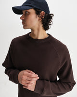 Riley - Dark Brown Structured Waffle Crewneck Jumper