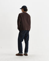 Riley - Dark Brown Structured Waffle Crewneck Jumper