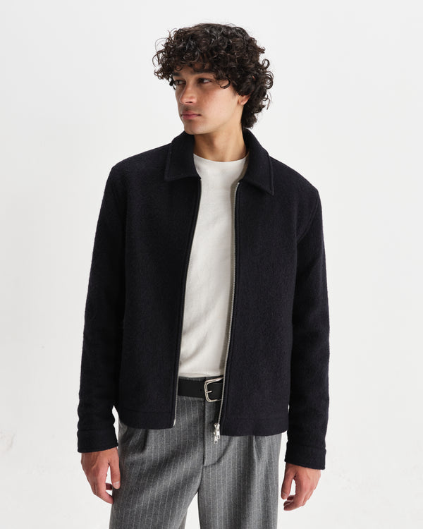 Eldon - Midnight Navy Boiled Italian Wool Jacket