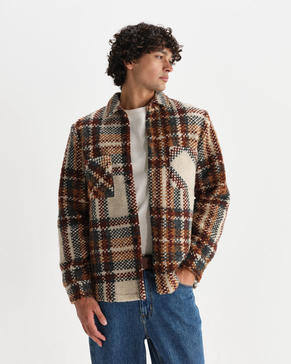 Whiting - Ecru And Multicolour Italian Wool Bobble Overshirt