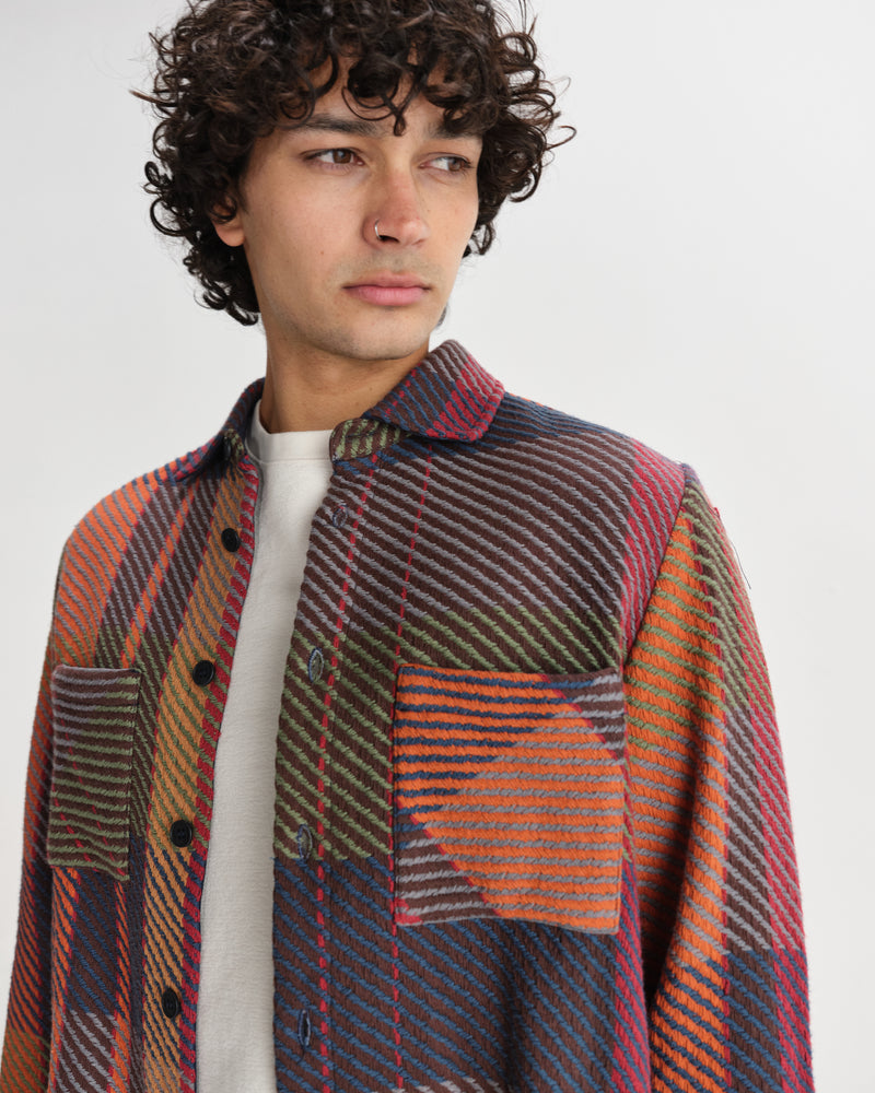 Whiting - Orange And Multicolour Tempo Check Overshirt