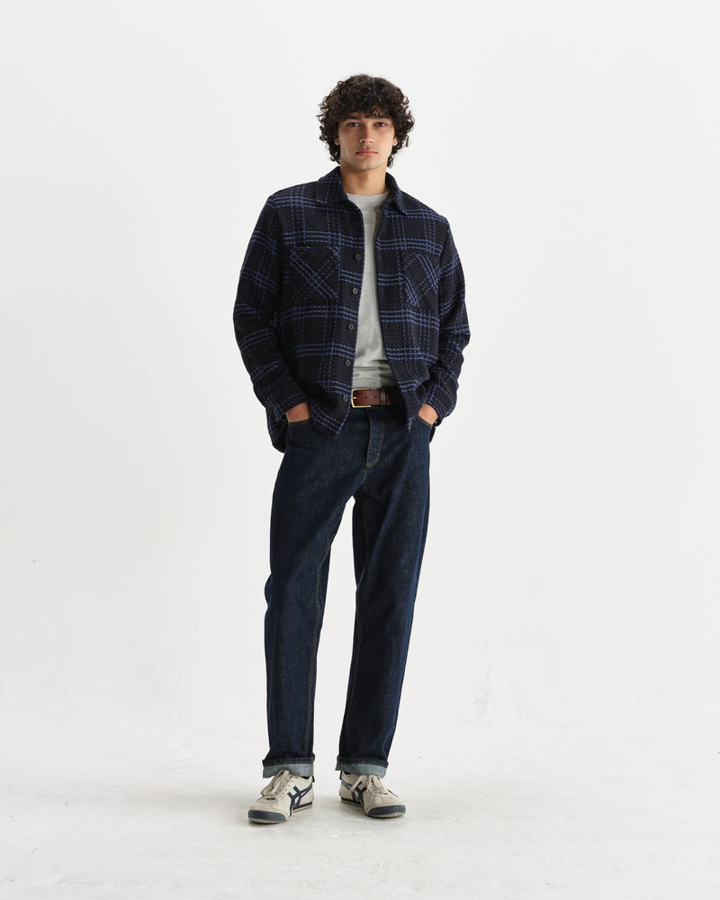 Whiting - Navy And Blue Skate Check Overshirt