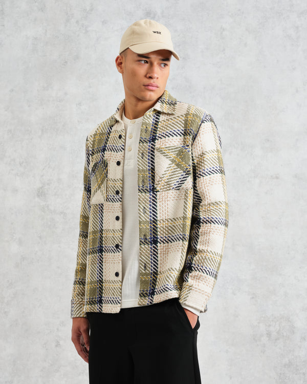 Whiting - Ecru And Khaki Gill Check Overshirt