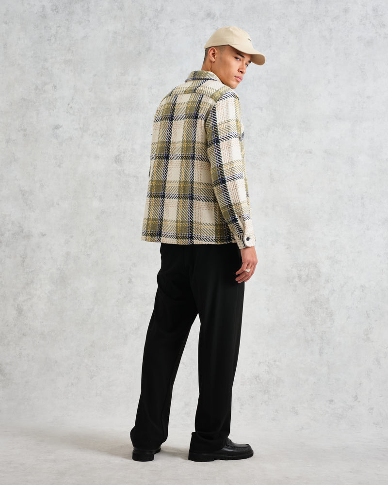 Whiting - Ecru And Khaki Gill Check Overshirt