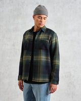 wax london Whiting - Navy And Green Ombre Check Overshirt