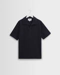 Atwood - Navy Textured Organic Cotton Polo Shirt