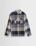 Whiting - Navy And Ecru Block Check Overshirt