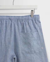 Kurt - Blue Two-Tone Linen Shorts