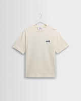 Dean - Ecru And Blue Doodle Scene Graphic Cotton T-Shirt