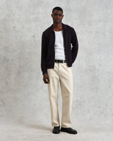 Wayfarer - Navy Slub Cotton And Linen Cardigan