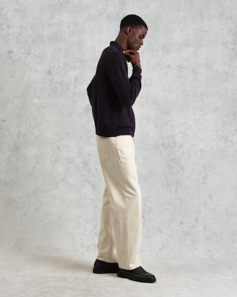Wayfarer - Navy Slub Cotton And Linen Cardigan