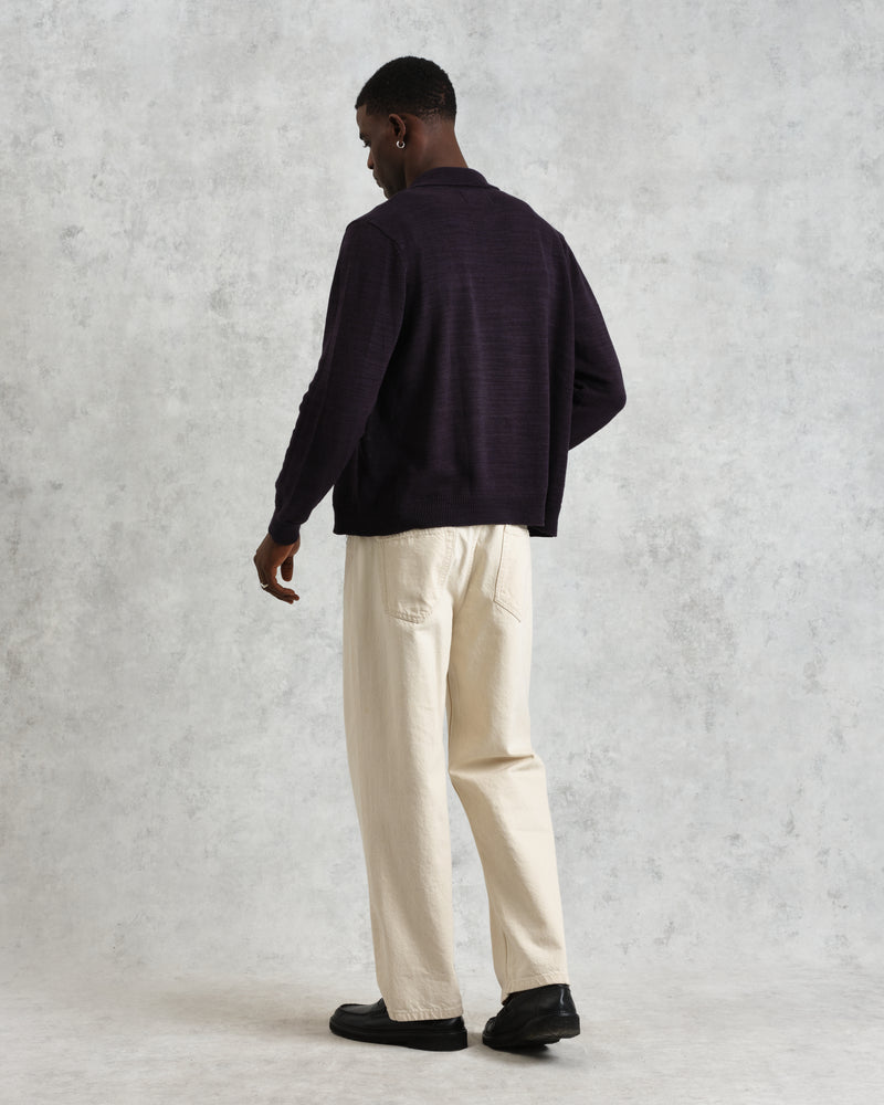 Wayfarer - Navy Slub Cotton And Linen Cardigan