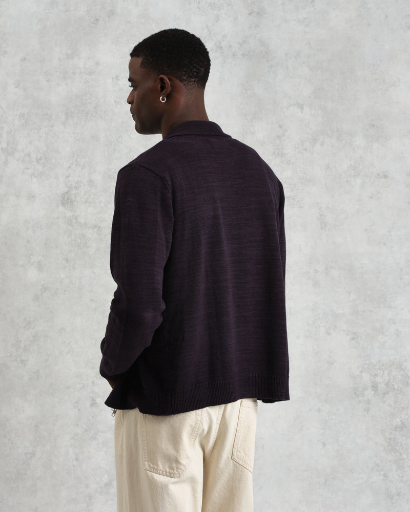Wayfarer - Navy Slub Cotton And Linen Cardigan