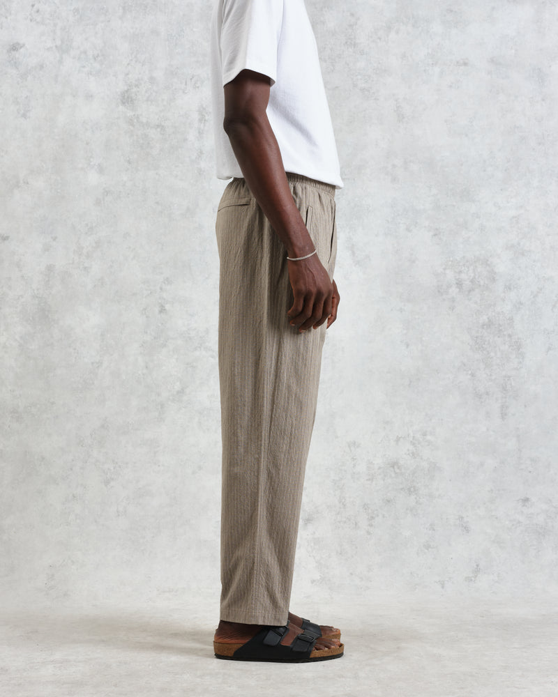Tyne - Natural Chalk Stripe Trousers