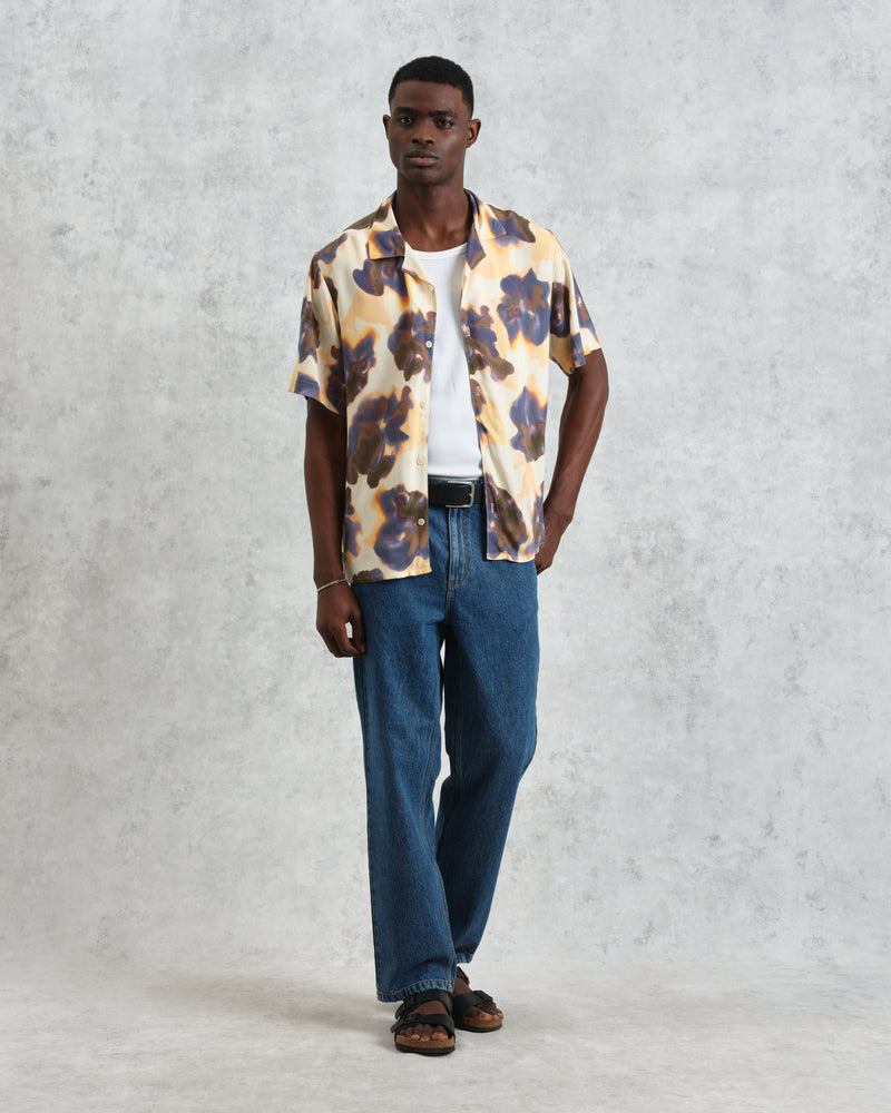 Didcot - Peach Floral Blur Short-Sleeve Shirt