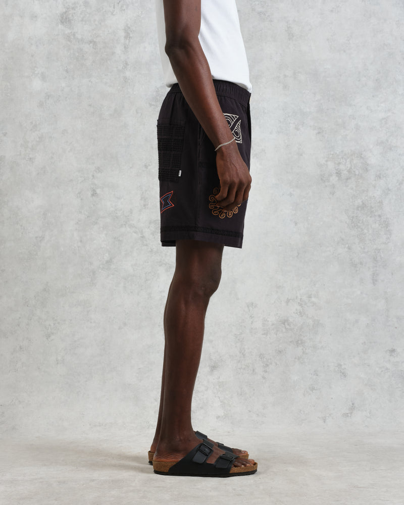 Kurt - Navy Doodle Embroidered Shorts