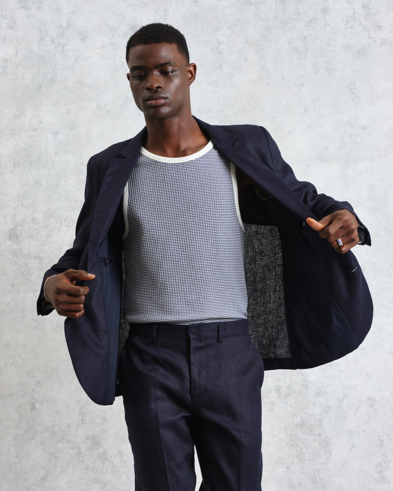 Fintry - Midnight Navy Linen Blazer