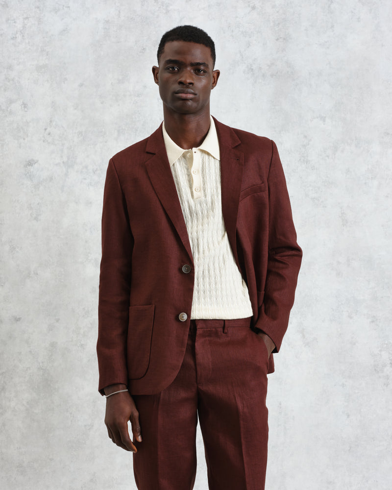 Fintry - Merlot Linen Blazer
