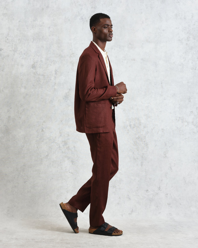 Fintry - Merlot Linen Blazer