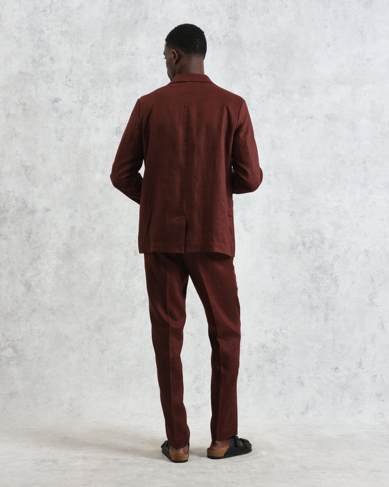 Fintry - Merlot Linen Blazer